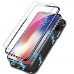 Wholesale iPhone X (Ten) Fully Protective Magnetic Absorption Technology Case With Free Tempered Glass (Black)